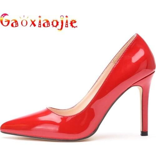 Gaoxiaojie Sexy Pointed Toe Women Pumps Concise 9CM Fashion Office Stiletto Shoes 2021 New Classics Party High Heels Size 42