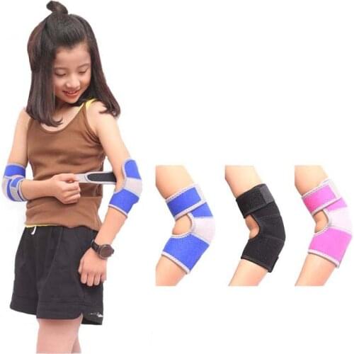 1 Pair Adjustable Childrens Elbow Support With Detachable Pad For Dancing Skating Cycling Kids Sport Elbow Protector Boys Girls