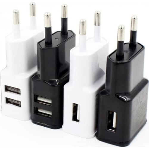1PCS AC Adapters Universal DC Power Supplies Charger EU Plug Mobile Phone Converter USB Double Port Electronics Accessories