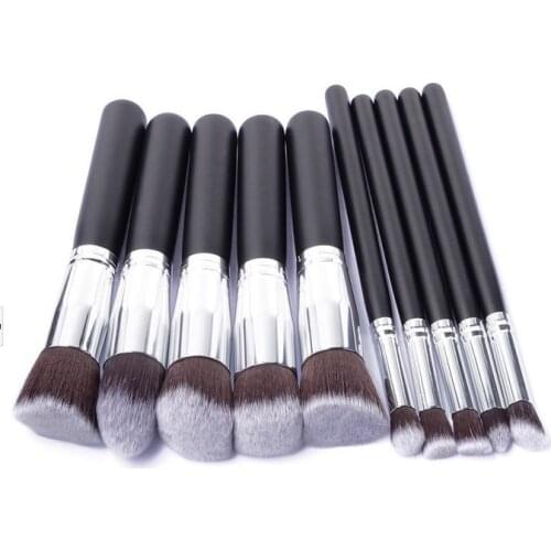 10 PCS Makeup Brushes Eyeshadow Rouge Lipstick Liquid Foundation Brushes Cosmetic Tools Soft Natural-Synthetic Hair Brush Kits