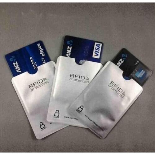 1000 pcs RFID blocker sleeve cardsheild protected ID cards Aluminium sleeve Anti Theft Credit Card shield