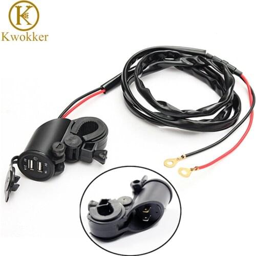 12V Motorcycle Car Cigarette Lighter +Dual USB Charger Blue LED Light Plug Socket Charger Adapter Splitter Outlet F38