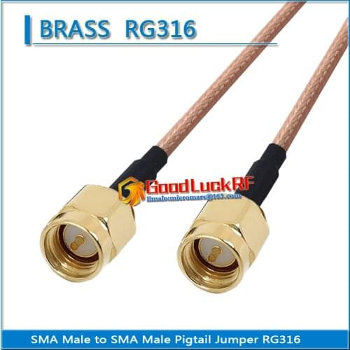 1X Pcs High-quality SMA Male to SMA Male Plug Coaxial Pigtail Jumper RG316 Cable Gold Plated Low Loss Dual SMA Male