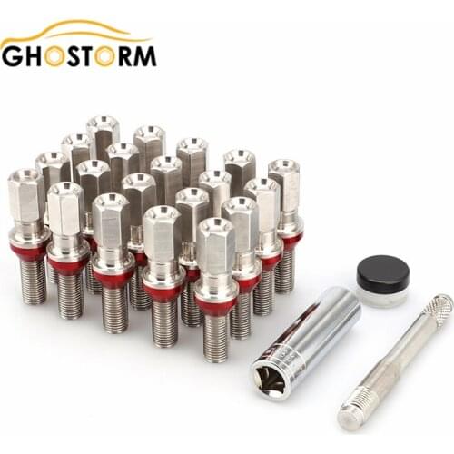 20 PCS Car Wheel Nuts Car Modification Universal Auto Hub Screw Cone Radius 403 with Accessories M14X1.5 Steel Bolt Lug Nuts