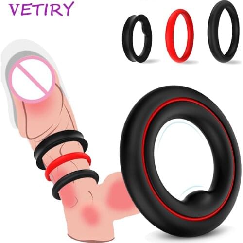 3 Pieces/Set Penis Lock Ring Sex Toys for Men Cock Ring Delay Ejaculation Long Time Lasting Male Erection Penis Enlargement