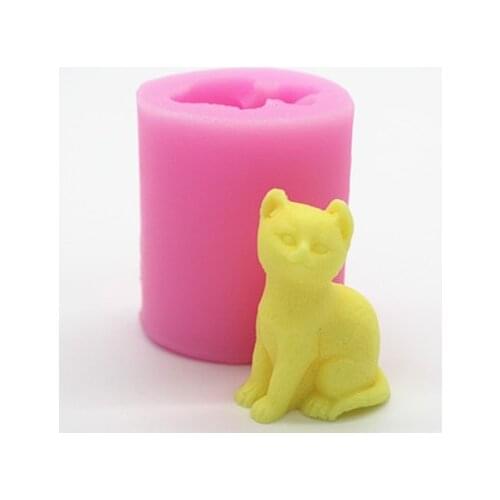 3D Cute Cat Silicone Handmade Soap Mold Candle Mold Soap Clay Molds Fondant Cake Decorating Tools Chocolate Moulds