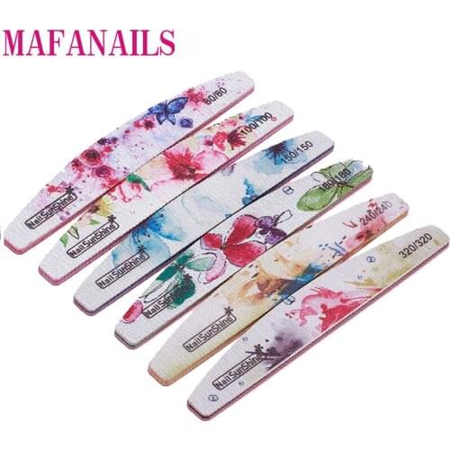 5/10pc Double Sidede Grinding 80/100/150/180/240/320 Nail File Half Moon Nail File Buffer Block UV Gel Tips Polishing Files Nail