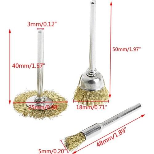 9 Brass Brush Wire Wheel Brushes Die Grinder Rotary Electric Tool for Engraver