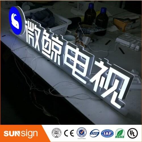 Acrylic double lighted mini led letters
