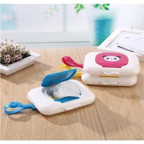 Baby Wipes Case Wet Wipe Box Dispenser For Stroller Portable Rope Lid Covered Tissue Boxes Outdoor Travel Baby Newborn Kids Wipe