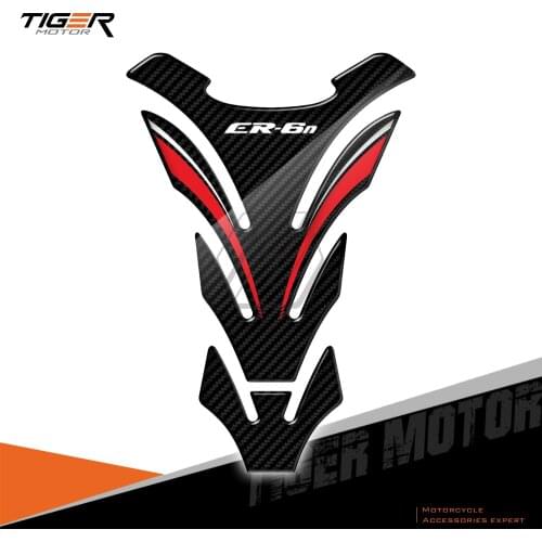 For Kawasaki ER6N ER-6N All Year 3D Carbon-look Motorcycle Tank Pad Protector Sticker