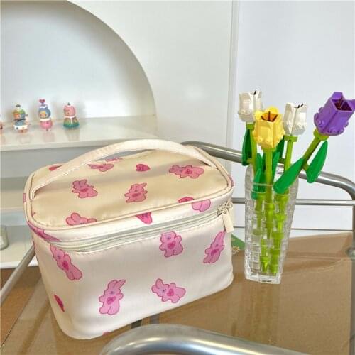 Ins Rabbit Travel Portable Women Makeup Bag High Capacity Toiletries Organizer Storage Cosmetic Cases Zipper Wash Beauty Pouch