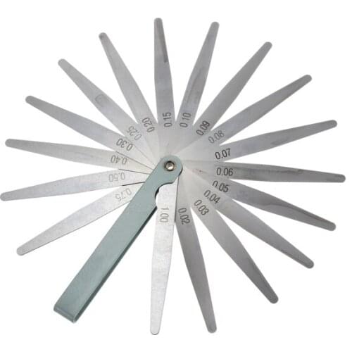 HLZS-New 0.02 To 1mm 17 Blade Thickness Gap Metric Filler Feeler Gauge Measure Tool