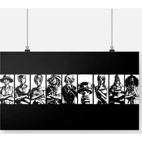 Canvas Wall Art One Piece Home Decorative Black and White HD Printed Poster Painting Anime Role Modern Modular For Living Room