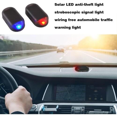 Car Simulation Security Light Solar Powered Simulated Warning Light Wireless Alarm Anti-Theft Caution Lamp LED Flashing Lamp