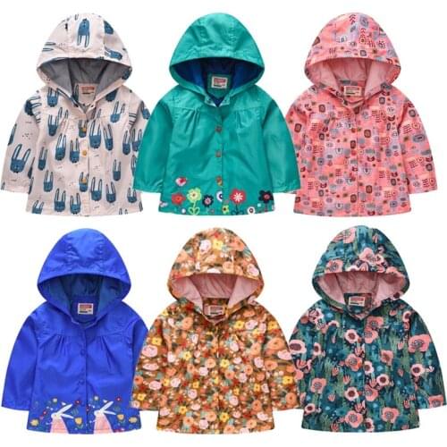Toddler Boy Jackets Cute Cartoon Pattern Spring 2021 Children With Hoodies Jacket Girl Outerwear Coats Active Boy Windbreaker