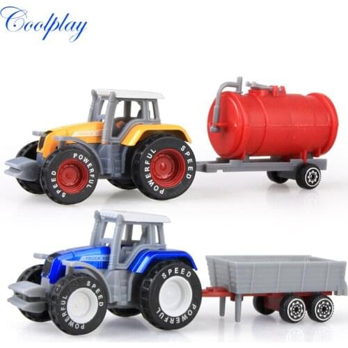 Coolplay 2PCS Alloy Engineering Car Model Farmers Truck Model Simulation Educational Toy Vehicle Car For Children