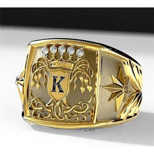 Punk Style Fashion Hip Hop Star Cross Crown Ring for Men Accessories Vintage Rock Big Biker Signet Tibetan Jewelry Wholesalle