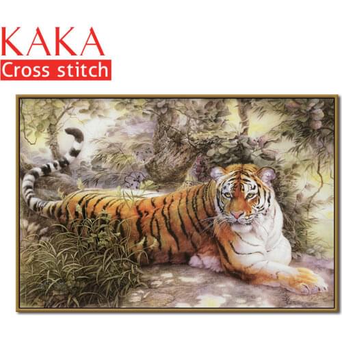 Cross stitch kits,Embroidery needlework sets with printed pattern,11CT-canvas for Home Decor Painting,Animals Full NCKA058
