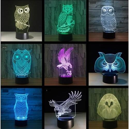 Owl Earth Table Lamps For Living Room Lovely cartoon childrens toys Childrens room decoration 3D night Desk Lamp