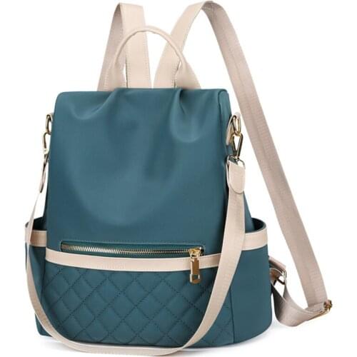 2021 Newest Hot Women Waterproof Oxford Cloth Travel Backpack Nylon Anti-theft Shoulder Rucksack Girl Solid Black Red School Bag