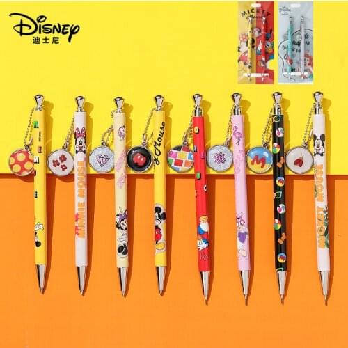 Genuine Disney Mickey Mouse Student Stationery Gel Pen Elsa Princess Cute Mechanical Pencil + Creative Mickey Ballpoint Pen Set