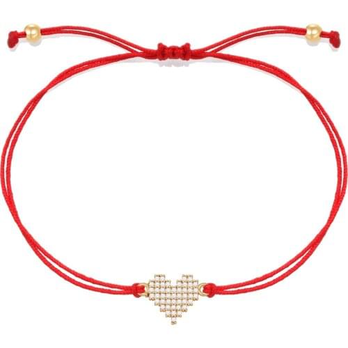 Gold-Plated Daity Cubic Zirconia Love Heart Charm Bracelets for Women Fine Anniversary Brass CZ Cute Nice Jewelry Present