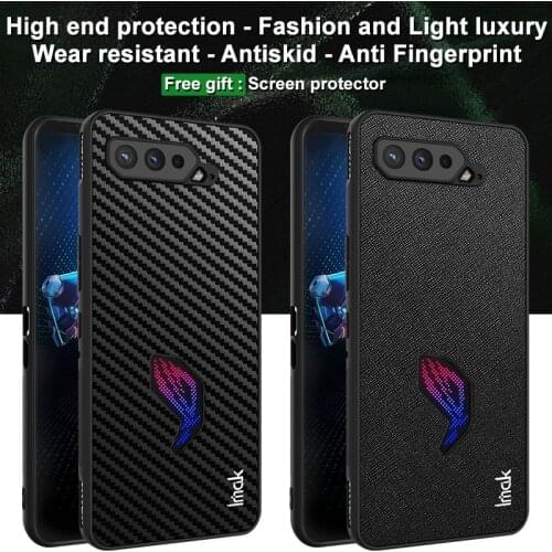 For ASUS ROG Phone 5, imak Phone Case Luxury Shockproof Classic Soft TPU Rubber Case Cover