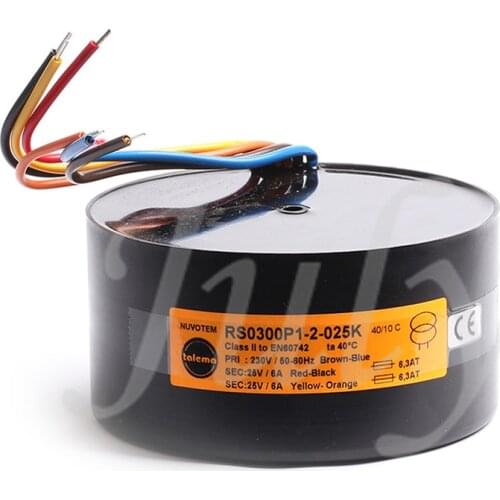 RS Talema fully sealed shield 300VA double 35V 300W toroidal transformer,Primary rated voltage: 230V AC