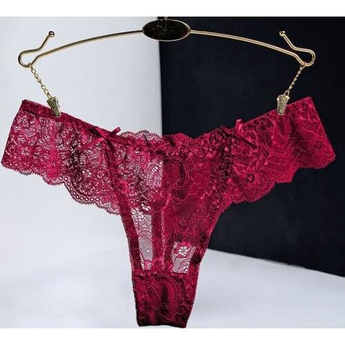 VU083 Big Size Lace Sexy Lingerie Transparent G String Thong Women Underpants Briefs Ladies Low Waist Panties