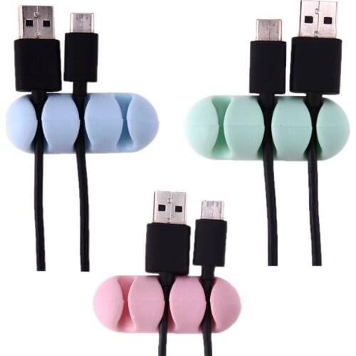 VODOOL 1Pair Silicone Digital Cable Adhesive Ethernet Charging Data Earphone Cable Organizer Tool for Digital Cable USB Adapter