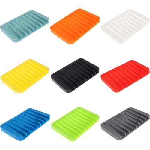 Silicone Soap Holder Flexible Soap Dish Plate Holder Tray Soap Box Container