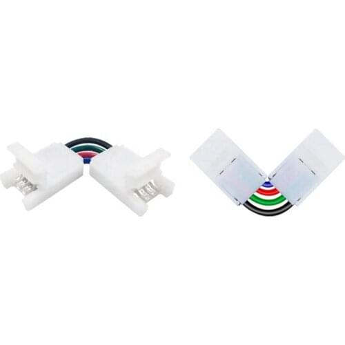 LED Strip Corner Connector 2Pin 3Pin 4pin 8/10mm Right Angle Adjustable Connector For 3528/5050 SMD RGB LED Strip Light