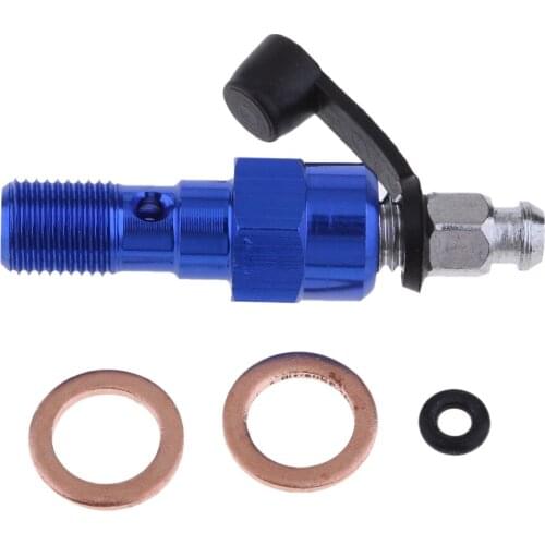 Universal M10 Single Banjo Bolt Thread Bleeder Nipple Washers 1.0mm Blue