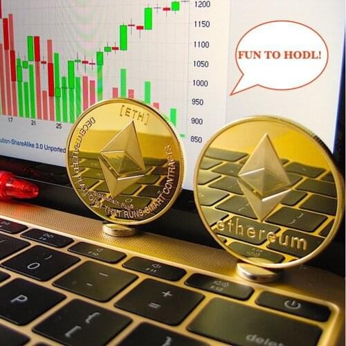 Gold Silver Coin Ethereum Metal Plated Collection Gift Physical Antique Imitation Non-currency Replica Collectibles Home Decor