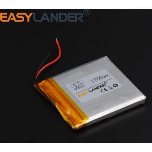 3.7V 1700mAh 605151 Rechargeable li-Polymer Li-ion Battery For MP3 MP4 Game Player mouse PSP Lampe speaker toys 065151