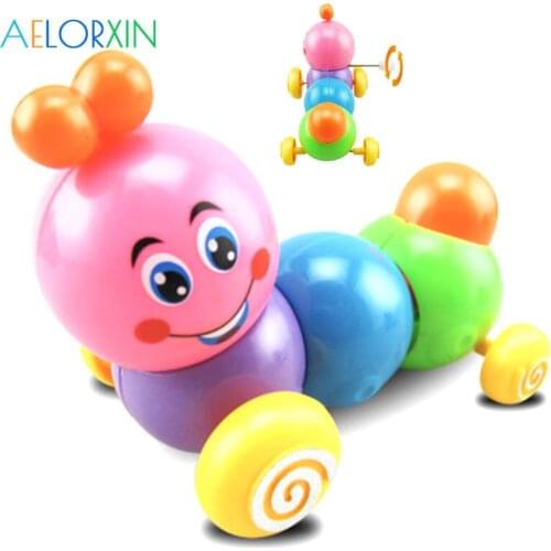 3Pcs/Lot Cute Cartoon Colorful Insect Wind Up Baby Toys Children Developmental Educational Toy Infant Running Clockwork Toys