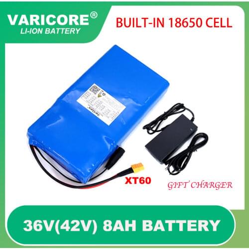 36V 8Ah Lithium Battery Pack 18650 8000mAh High rate 20A BMS for Balancing scooter E-bike lawn mower with 42V 2A Charger
