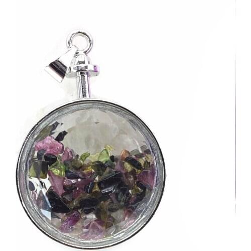 Charms Fashion Buddhist Pendant Fit Diy Necklace Sacred Geometry Jewelry Multicolor Crystal Filled Lucky Finding Wholesale B3072