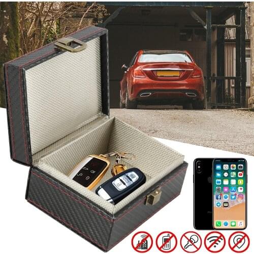 Anti Theft Car Key Singal Blocker Storage Box PU Shielding Key Credit Card Fob Protector Storage Organizer Privacy Security Box