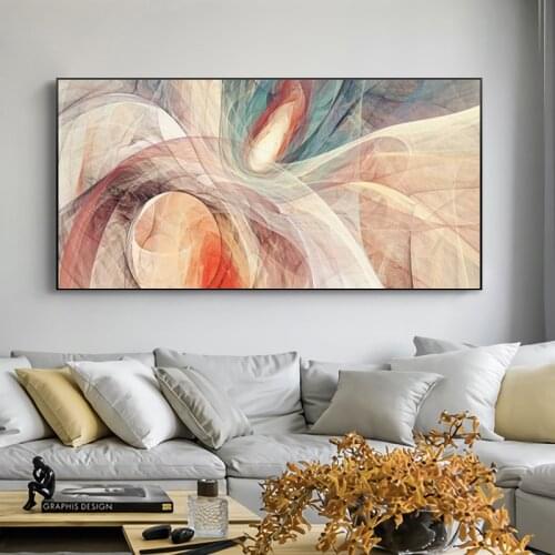 Colorful Geometric Abstract Pattern Banner Art Canvas Painting Print Art Poster As Living Room Home Decoration Without Border