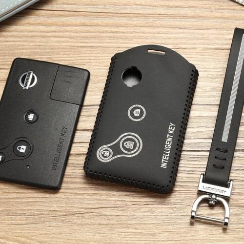 Car key case cover for nissan teana 2004 2005 remote key chain keychain genuine leather