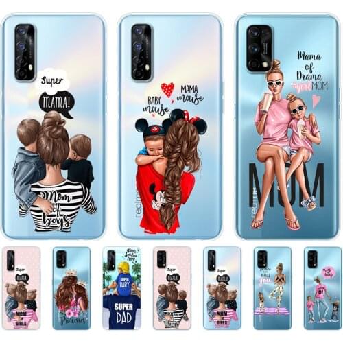 For Realme 7 Case For OPPO Realme 7 Pro Cover Soft Silicon TPU Phone Back Realme7 7Pro Bumper Funda Baby mom Girl and Boy