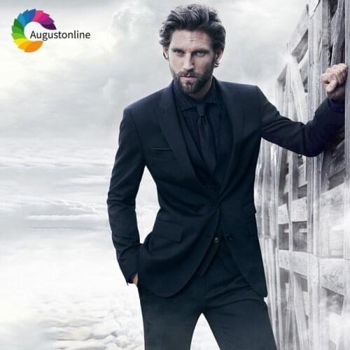 Black Men Suits Business Wedding Suits Blazer Custom Slim Fit Formal Groom Tailored Tuxedo Best Man Prom Terno Masculino 3Pieces