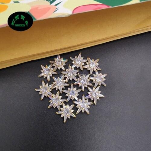 Zircon Embellishments Mini Star Zircon Charms Pendants 20pcs Gold or Silver Snowflake Flower Charm Jewelry Findings Accessories
