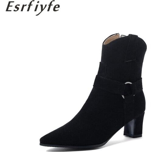 ESRFIYFE 2021 New Woman Ankle Boots Flock Womens Shoes Beige Wedding Booties Fashion Autumn Winter High Heels Shoes Size 34-48