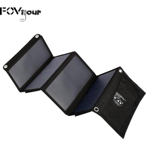 Fovigour 28w solar charger solar folding charging pack dual USB output solar mobile power supply