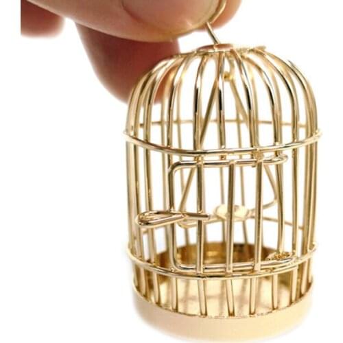 Metal bird cage for dollhouse decor Dollhouse birdcage 1:12 Dollhouse miniature furniture