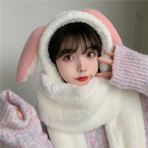 Cute teddy bear hat scarf hat glove one lovely warm three-piece suit