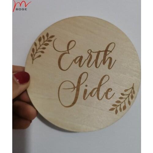 Set of 20 Earth Side Baby Sign birth announcement wood newborn wood baby announcment